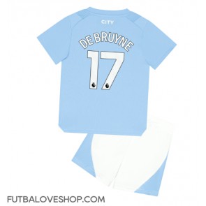 Dres Manchester City Kevin De Bruyne #17 Domáci pre deti 2023-24 Krátky Rukáv (+ trenírky)